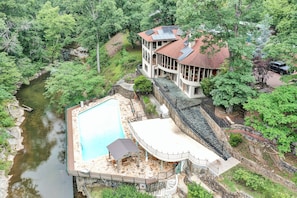 Drone shot of our Regenerative Oasis, Brookwood House.
