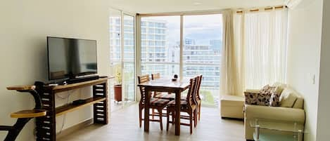 Family room seen from kitchen