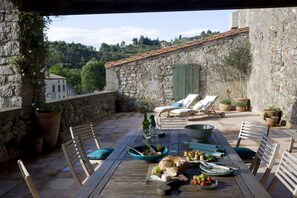 Plenty of space on the terrace to either bask in the sun or relax in the shade  