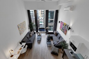 Living Room 2 Queen Sofa-Bed Mezzanine View