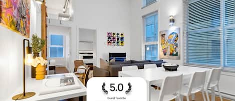 Living Room: Features 1 sofa beds and a Smart HD TV. Log in to your favorite streaming services like Netflix, Disney+, and Prime.