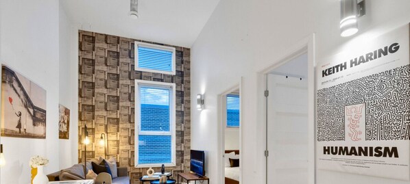 Living Room: Features 1 sofa beds and a Smart HD TV. Log in to your favorite streaming services like Netflix, Disney+, and Prime.