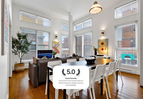 Living Room: Features 1 sofa beds and a Smart HD TV. Log in to your favorite streaming services like Netflix, Disney+, and Prime.
