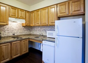 Prepare a small meal in your kitchenette.