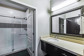 Get ready for your day in the bathroom.