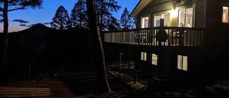 Night view of deck