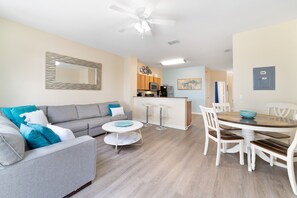 Nice open living area to visit with family and friends.