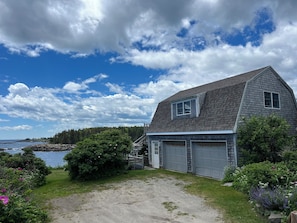 This is the view of Edgecliff when pulling into the driveway. It is a beautiful apartment above the garage.