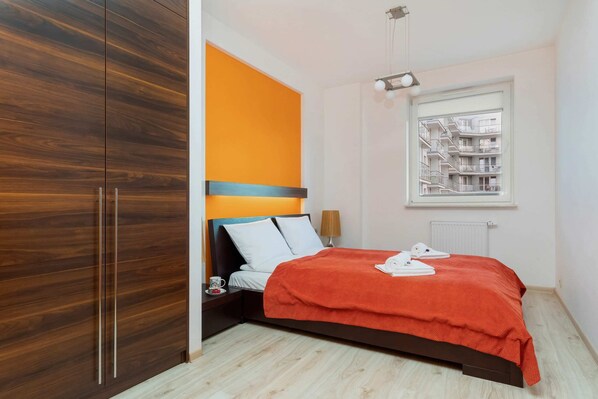 Cozy bedroom in the apartment. 