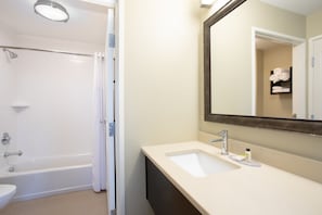 Bright bathrooms are refreshing after a day of adventure.