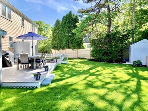 View of back yard and deck! 