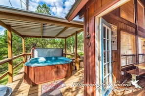 Relax in this wonder hot tub with covering...perfect all year!