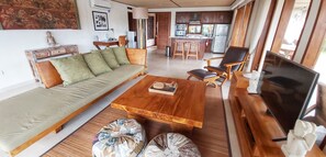 Open-plan living space in the villa