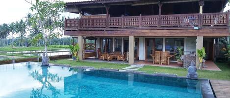 Pool view of the villa located on the ground floor