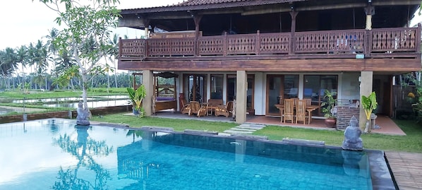 Pool view of the villa located on the ground floor
