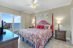 Master Bedroom with King Size Bed, Private Bath and Private Balcony