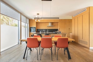 Dining area with seating for 6. Table is extendable for 10. 