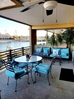 Cushions can be found in outside bin & the whole patio has new furniture.
