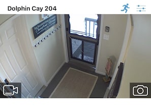 View from security camera in alcove - there are no cameras within the actual unit