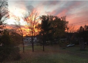 Beautiful sunrise. View from the living room. 