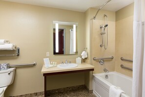 Bright bathrooms are refreshing after a day of adventure.