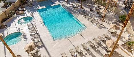 Take in gorgeous views while lounging around the on-site seasonal outdoor pool.