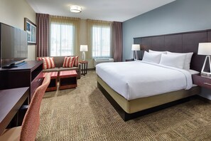 Drift to sleep in a comfortable bed after a busy day.