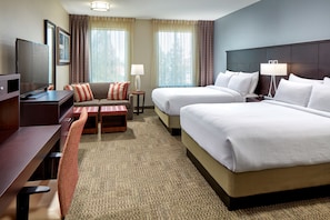 Drift to sleep in a comfortable bed after a busy day.