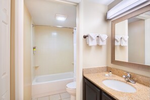 Bright bathrooms are refreshing after a day of adventure.