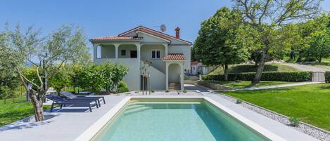 Water, Sky, Plant, Building, Swimming Pool, Azure, Tree, House, Shade, Residential Area