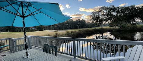 Beautiful panoramic view from the spacious deck. 