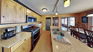 Open concept kitchen and living area