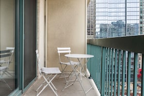 Enjoy some fresh air on your private balcony.