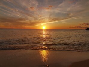 sunset on the beach of Blue Bay