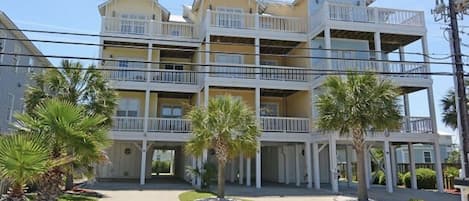 Beach home is the middle unit (4 floors)