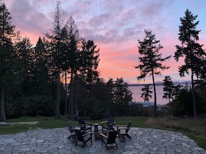Brilliant colors illuminate the sky over the Presidents Channel.