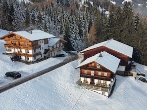 Snow, Building, Window, Vehicle, House, Tree, Wood, Slope, Cottage, Mountain