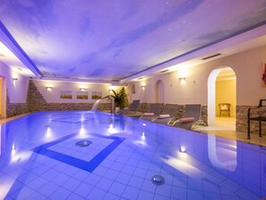 Building, Property, Blue, Azure, Swimming Pool, Purple, Lighting, Floor, Flooring, Leisure