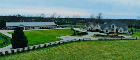 Overview of the house and barn