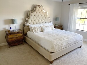 Master Bedroom with California king mattress