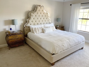 Master Bedroom with California king mattress