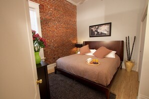 Bedroom with a king-sized bed.