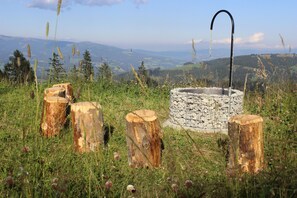 Gabionengriller im Garten