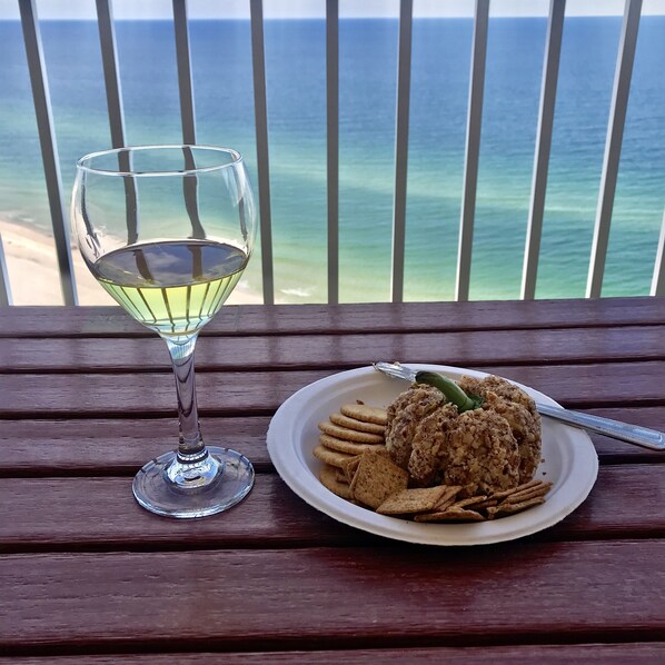 Enjoy Wine & Cheese on your Private Balcony!