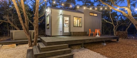The front of the tiny house