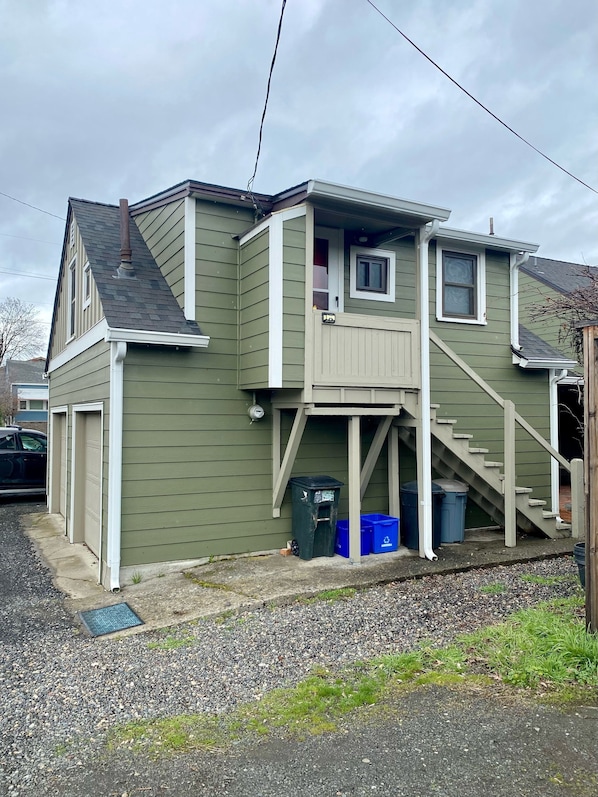 Apartment is up the stairs above the garage.