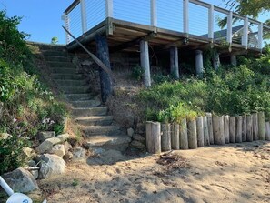 Stairs to cottages from our little beach