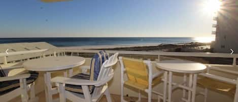 View of the Gulf from the spacious balcony.