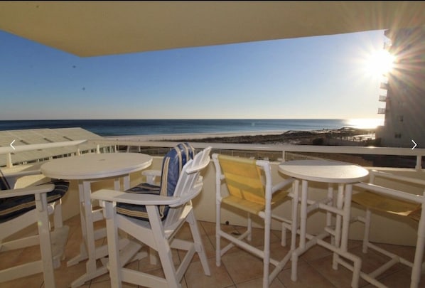 View of the Gulf from the spacious balcony.