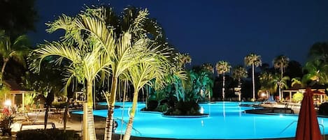 Resort-style swimming pool
